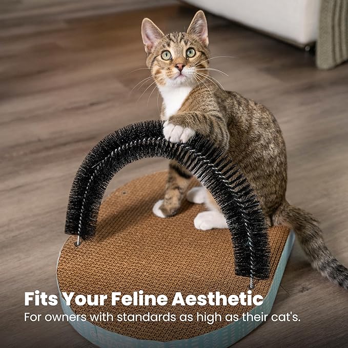 Catstages Scratch & Groom Corrugated Cat Scratch Pad with Catnip