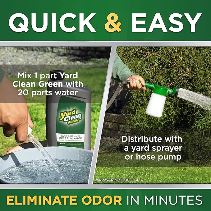 Urine OFF Yard Clean Green Yard and Kennel Odor Eliminator | Cat & Dog Odor Eliminator | Earth Friendly (1 Gallon)