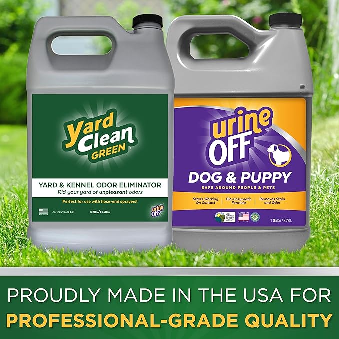 Urine OFF Yard Clean Green Yard and Kennel Odor Eliminator | Cat & Dog Odor Eliminator | Earth Friendly (1 Gallon)
