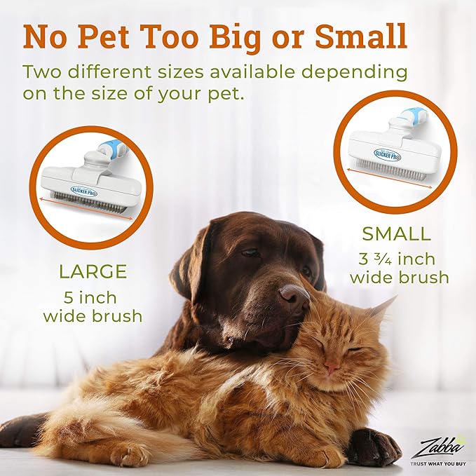 Self Cleaning Dog Brush for Shedding Slicker Brush Cat Long Haired Pet Brush Grooming Deshedding Supplies - Medium to Large Pets White